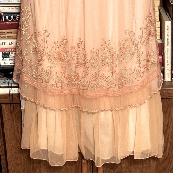 Nataya 2Pc Edwardian Tea Dress & Tunic Jacket Size XL Age of Love Ivory & Peach - Picture 16 of 16